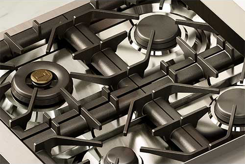 Cooktop (Hob) With Cast Iron Pan Supports
