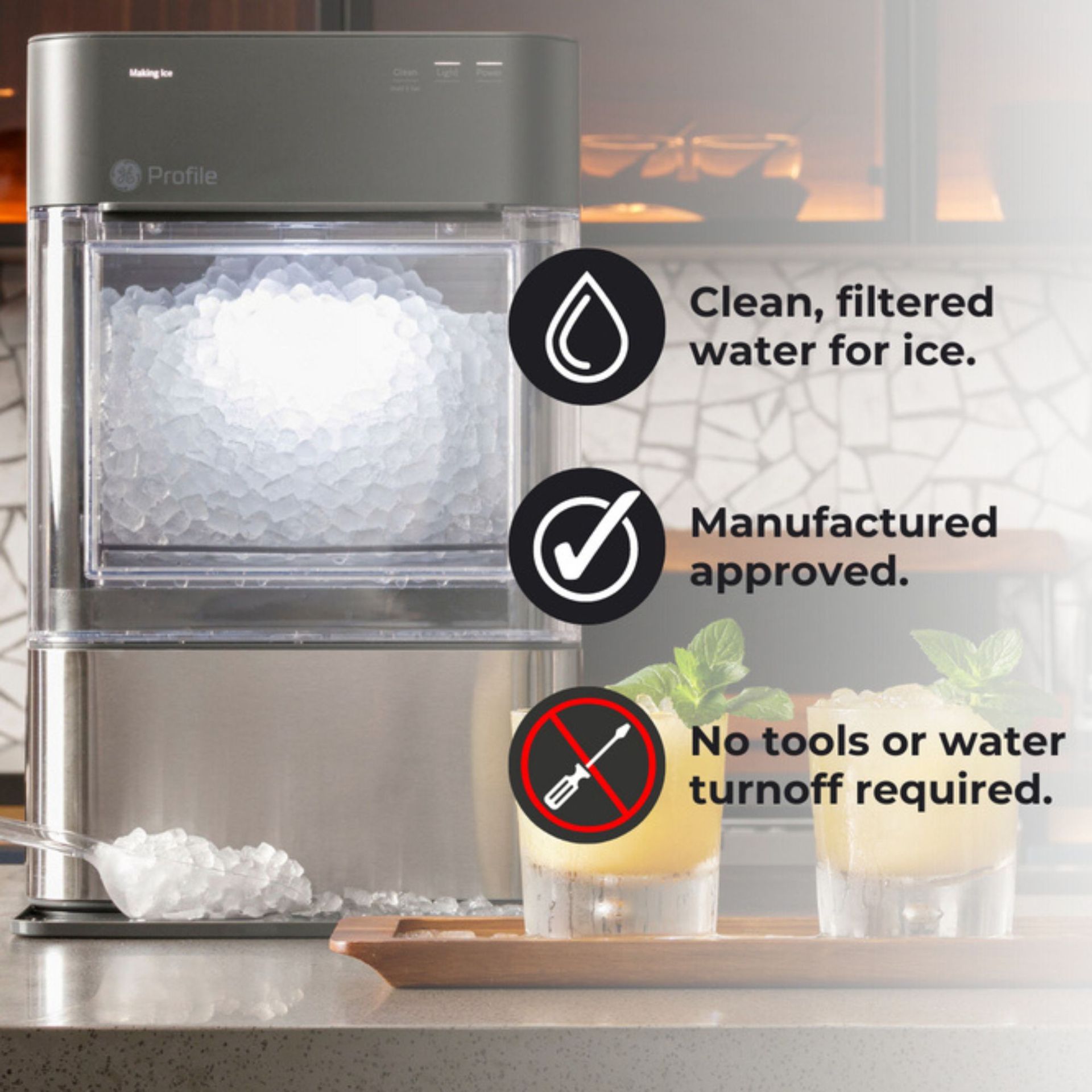 Clean, Filtered Water For Ice