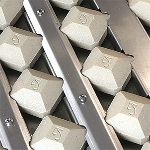 Refractive Locked-In Place Ceramic 5-Way Heat Distributing Briquettes