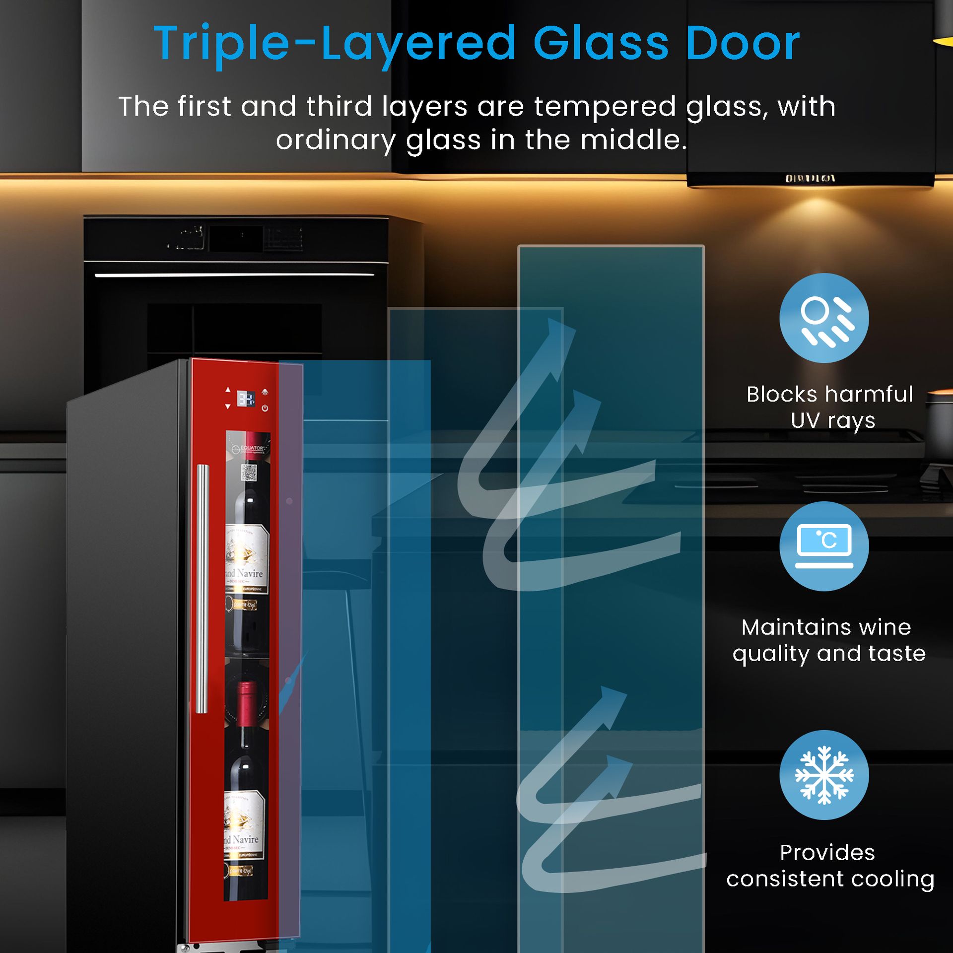 Triple-Layered Glass Door