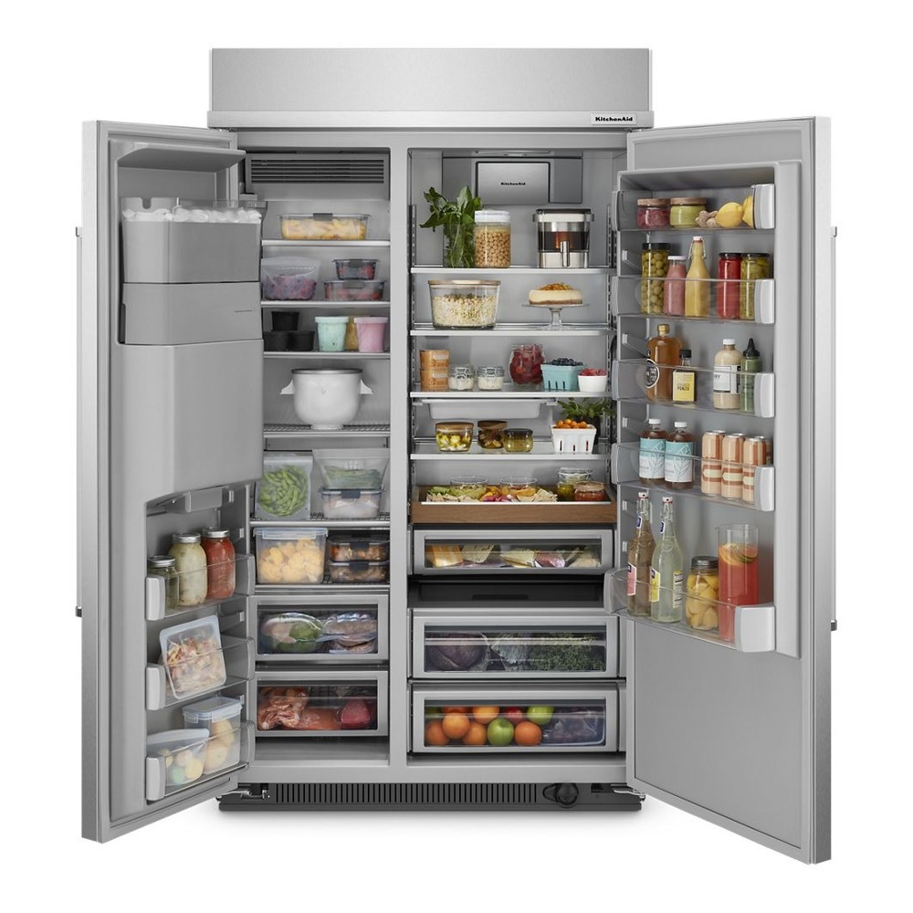 KitchenAid KBSD708MPS 48 inch Built-in Side-By-Side Refrigerator