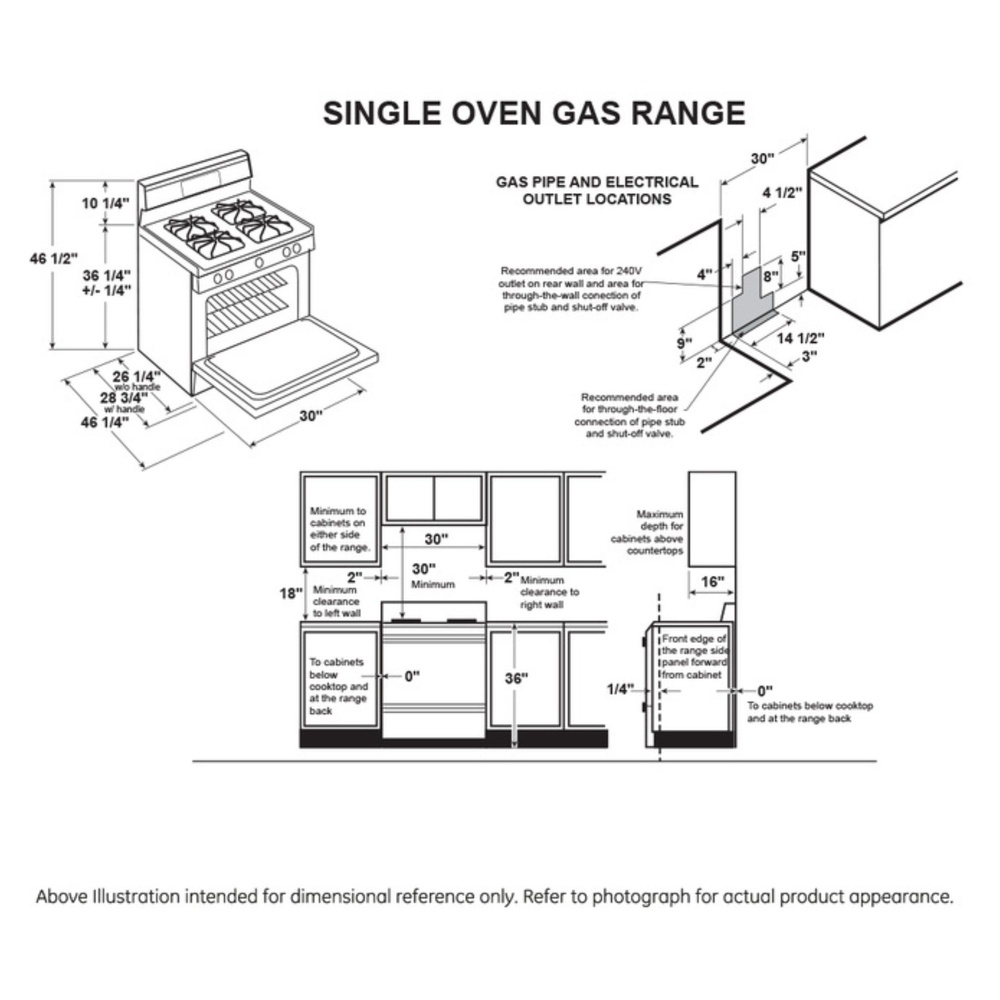 GE JGBS30DEKWW 30 inch Freestanding Gas Range with 4 Burners, 4.8