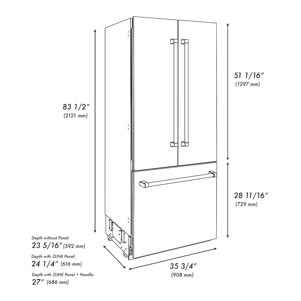 ZLINE GRBIVZBS36CB 36 inch Autograph Edition Built-In French Door