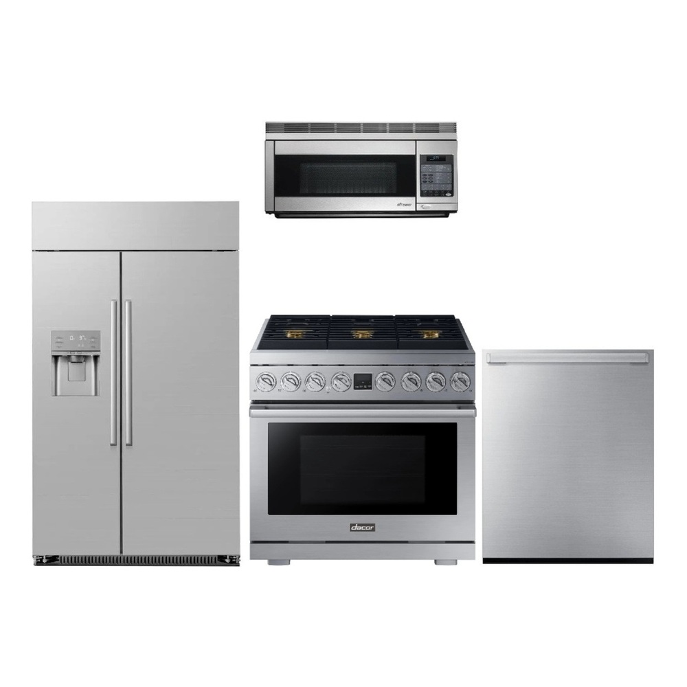 Dacor 4-Piece Kitchen Package with DRS425300SR 42-Inch Side-by