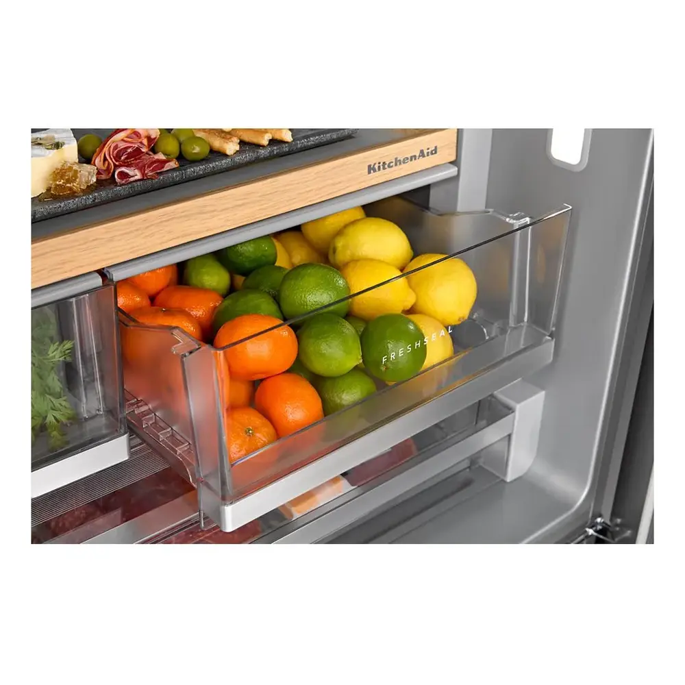 KitchenAid KRFF436SPSBR French Door Refrigerator with Brass