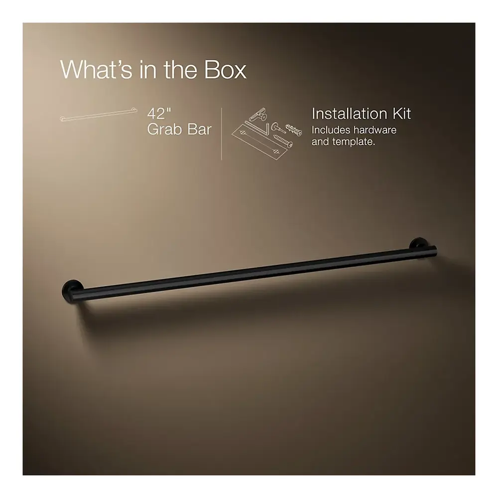 Kohler 11896BL Purist 42 inch Grab Bar (Matte Black) | Homery