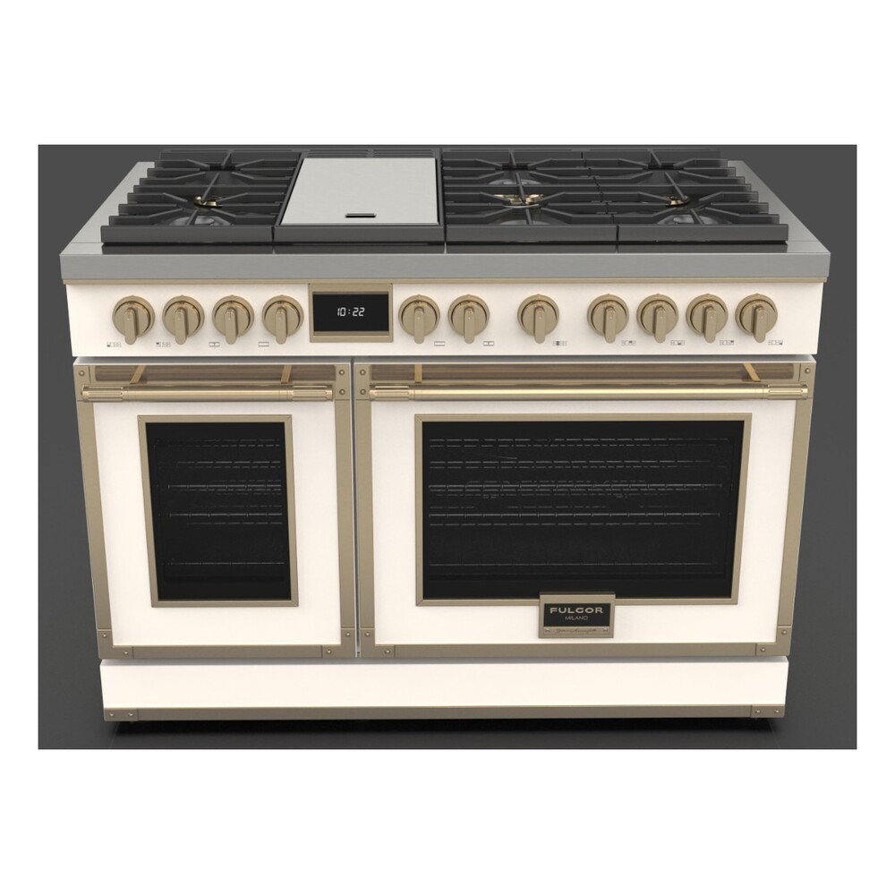 Fulgor Milano F4EDF486GBR1MW 48 inch Evoque Dual Fuel Range with 6